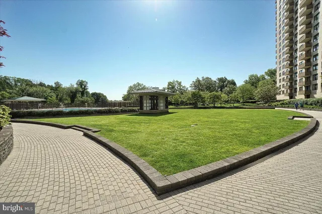 a view of a garden with pathway