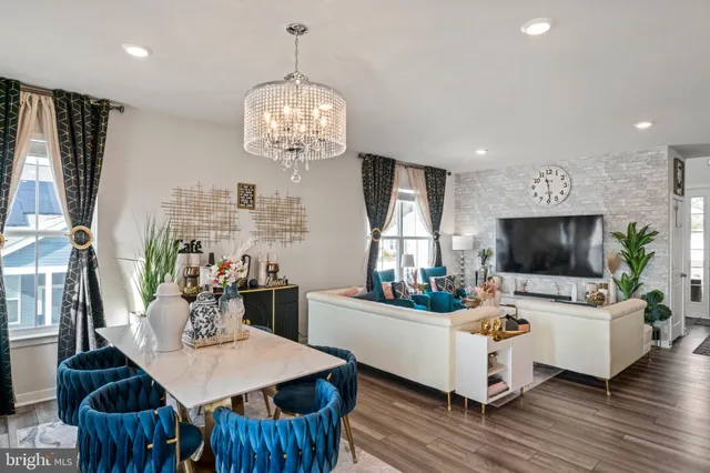 a workspace with furniture and wooden floor