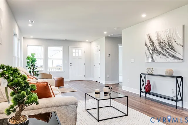 a living room with furniture