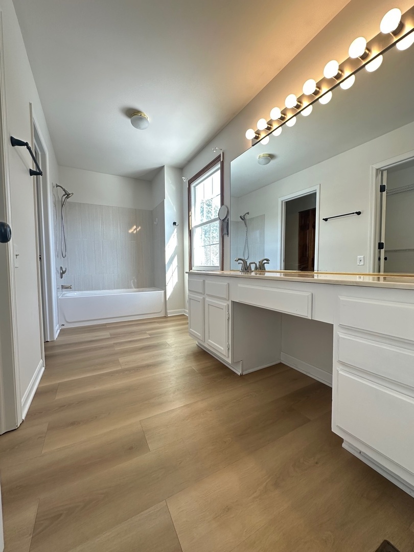 1712 Napoleon Drive Naperville, IL 60565 - Photo 11 of 19 a bathroom with a double vanity sink mirror and bathtub