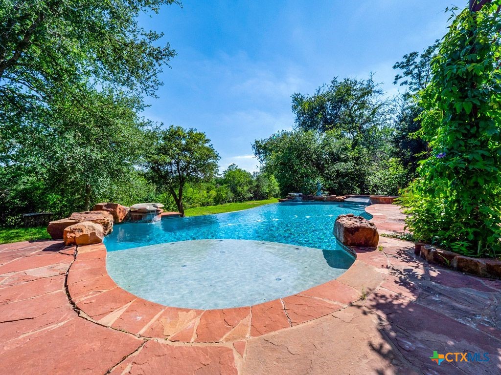 541 Martindale Falls Road Martindale, TX 78655 - Photo 36 of 44 a view of a swimming pool with a patio