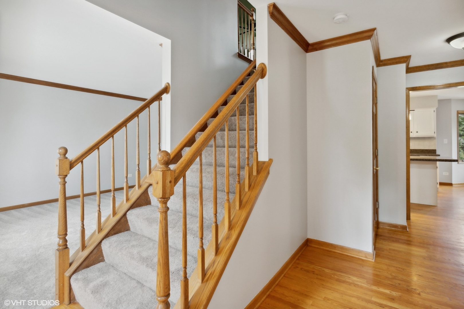 2772 Freeland Circle Naperville, IL 60564 - Photo 3 of 33 a view of staircase with wooden floor and a rug