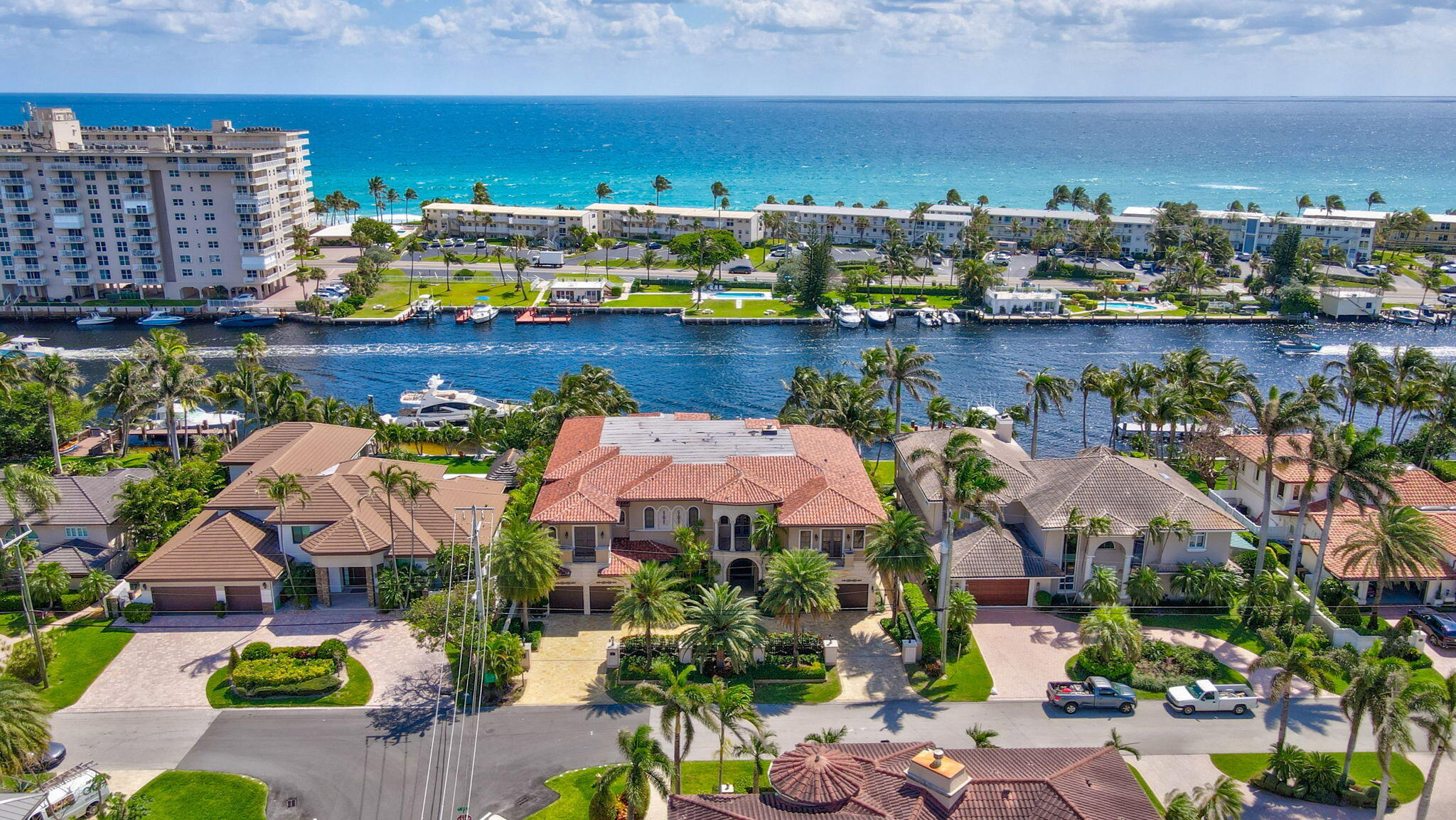 3870 Northeast 31st Avenue Lighthouse Point, FL 33064 - Photo 122 of 151 an aerial view of a houses with a lake view