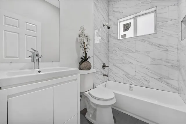 a bathroom with a toilet and a bathtub