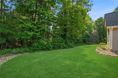 a view of a backyard with a garden