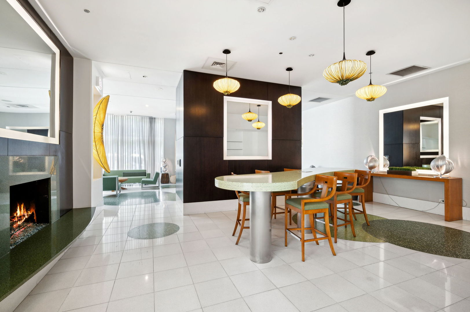 123 South Green Street, Unit 407B Chicago, IL 60607 - Photo 18 of 20 a view of a dining room with furniture and a chandelier