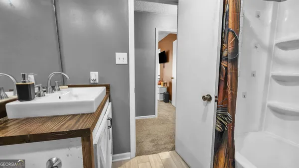 an empty room with windows