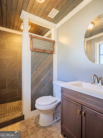 a backyard of a house with lots of green space