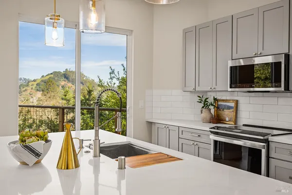 a view of a dining room and livingroom view