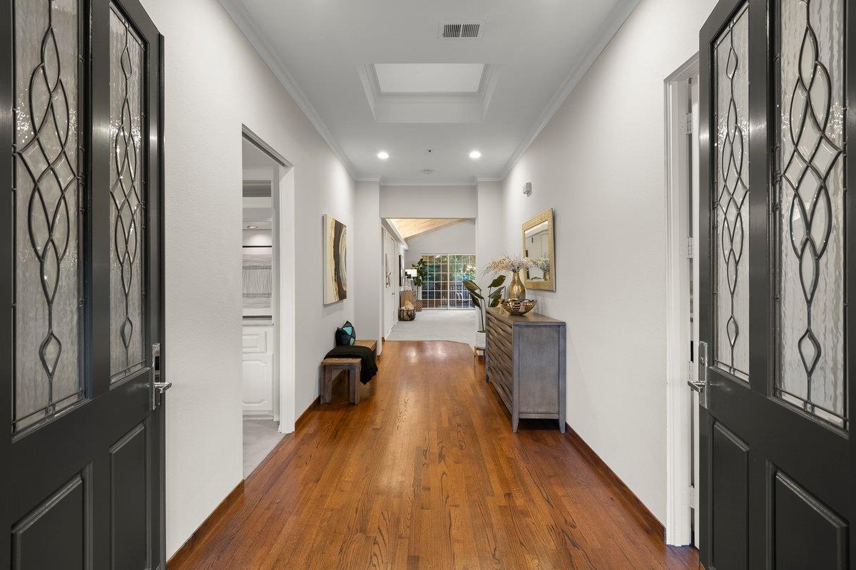 639 Morningside Road Los Altos, CA 94022 - Photo 4 of 42 a view of a hallway view with wooden floor and staircase