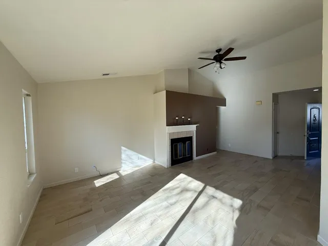 a view of a livingroom with a fireplace