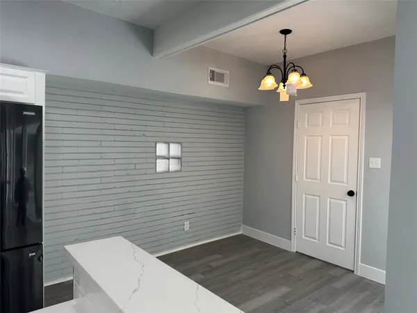 a view of a livingroom with a chandelier