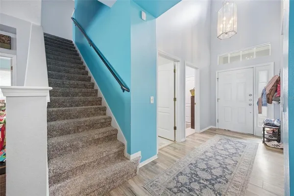 a view of an entryway with staircase