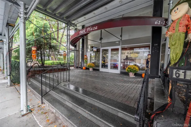 a view of a porch with a patio