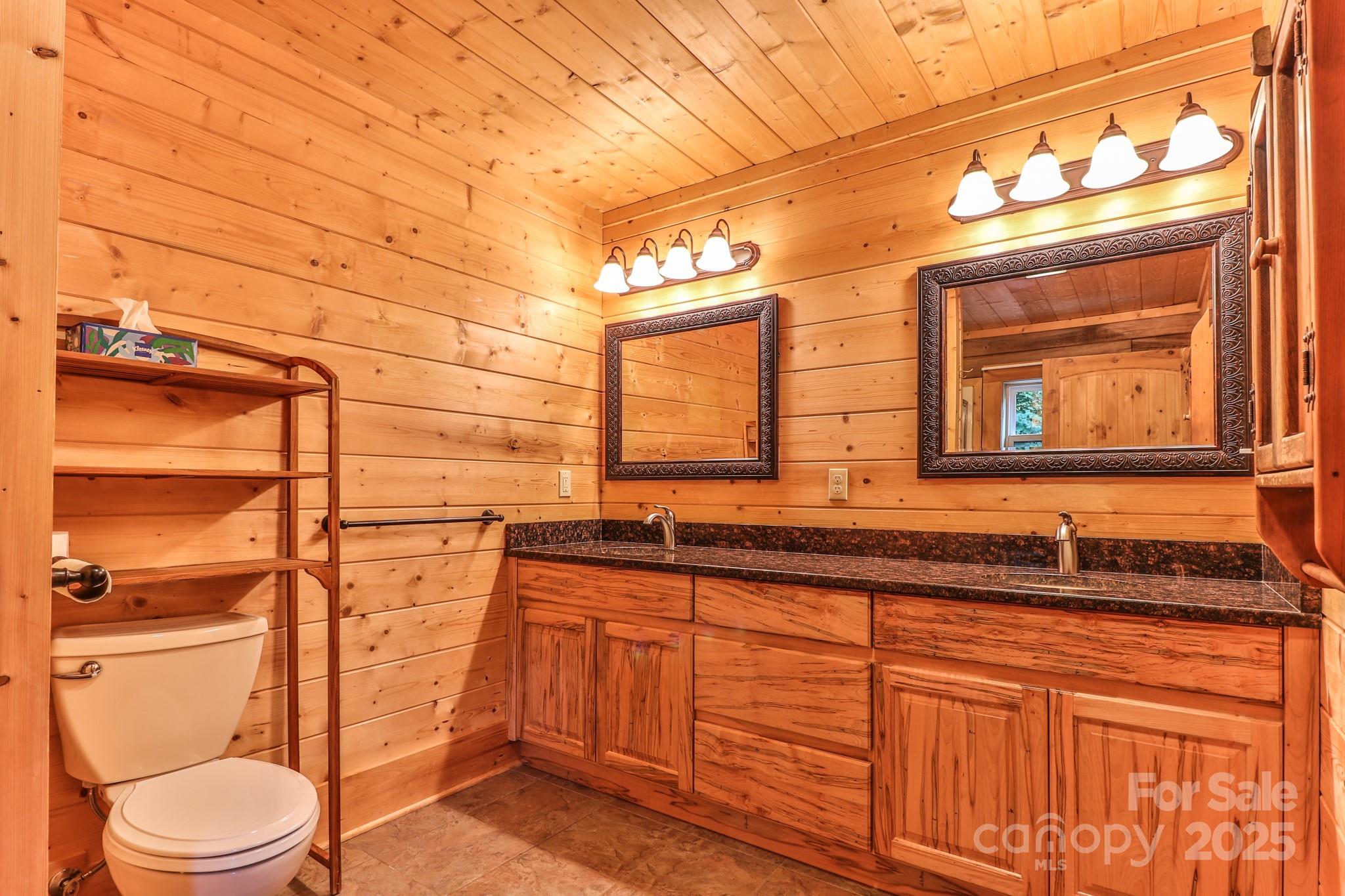 2811 Poplar Creek Road Green Mountain, NC 28740 - Photo 14 of 35 a bathroom with a toilet a sink and mirror