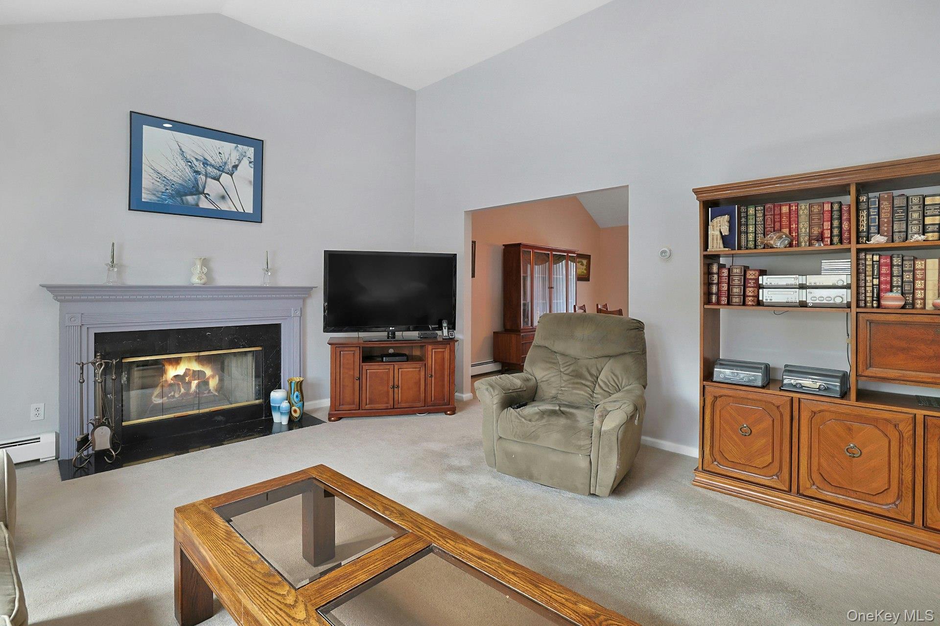 31 West Linwood Street Valhalla, NY 10595 - Photo 7 of 34 a living room with furniture a flat screen tv and a fireplace