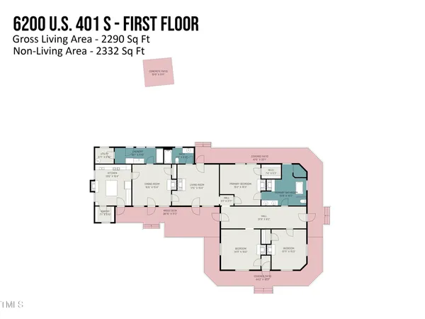 a view of yard with swimming pool and green space