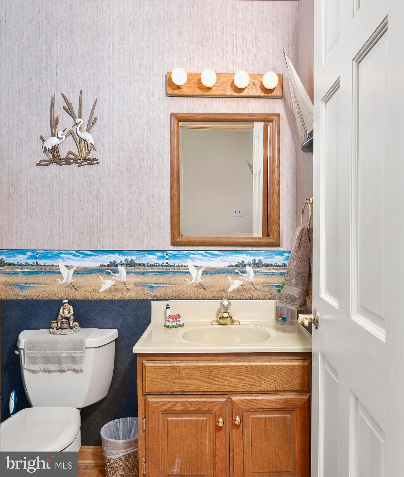 754 Oldfield Point Road Elkton, MD 21921 - Photo 30 of 49 a bathroom with a toilet a sink and a mirror