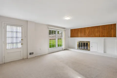 an empty room with windows