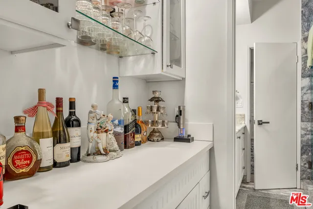 a view of storage and utility room with racks on the wall