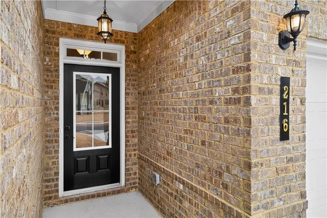 a view of a door and an outdoor space