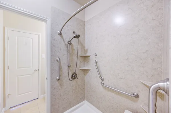 a bathroom with a shower