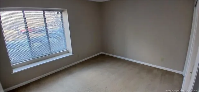 a view of a small space with a window