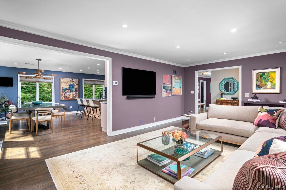 18 South Ridge Road Larchmont, NY 10538 - Photo 4 of 35 a living room with furniture a rug and a flat screen tv