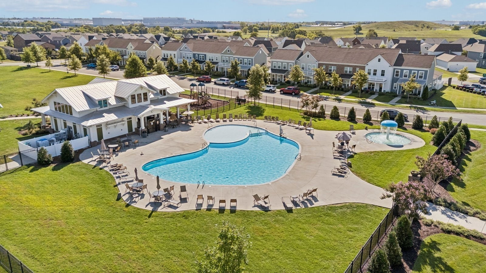 299 Harvest Point Boulevard Spring Hill, TN 37174 - Photo 40 of 48 an aerial view of a swimming pool