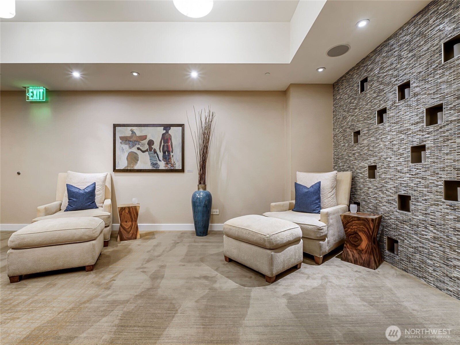 99 Union Street, Unit 1102 Seattle, WA 98101 - Photo 34 of 36 a living room with furniture and a fireplace