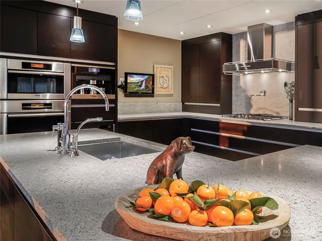 a water heater and a table