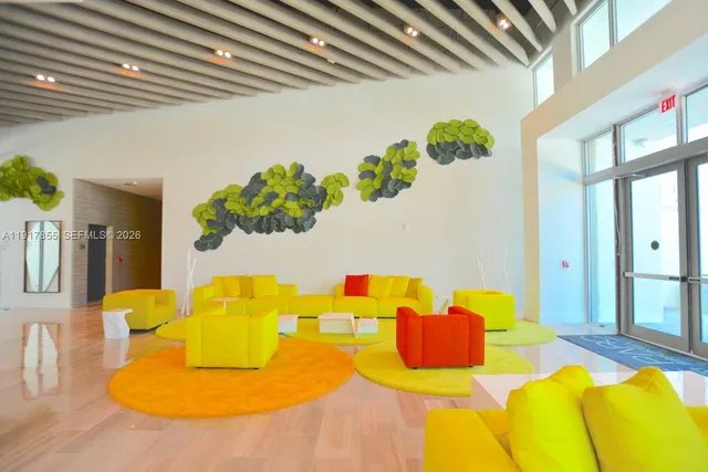 a swimming pool with a potted plant