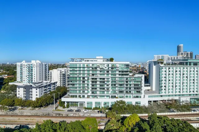 a view of a building with a street
