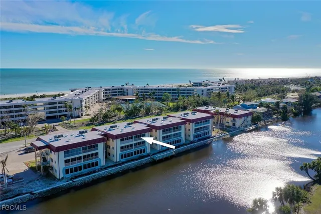 a view of ocean and building