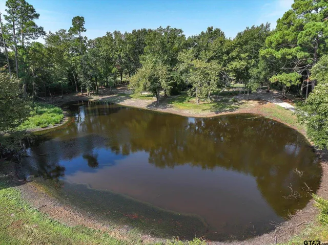 a view of a lake from a yard