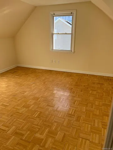 an empty room with a door