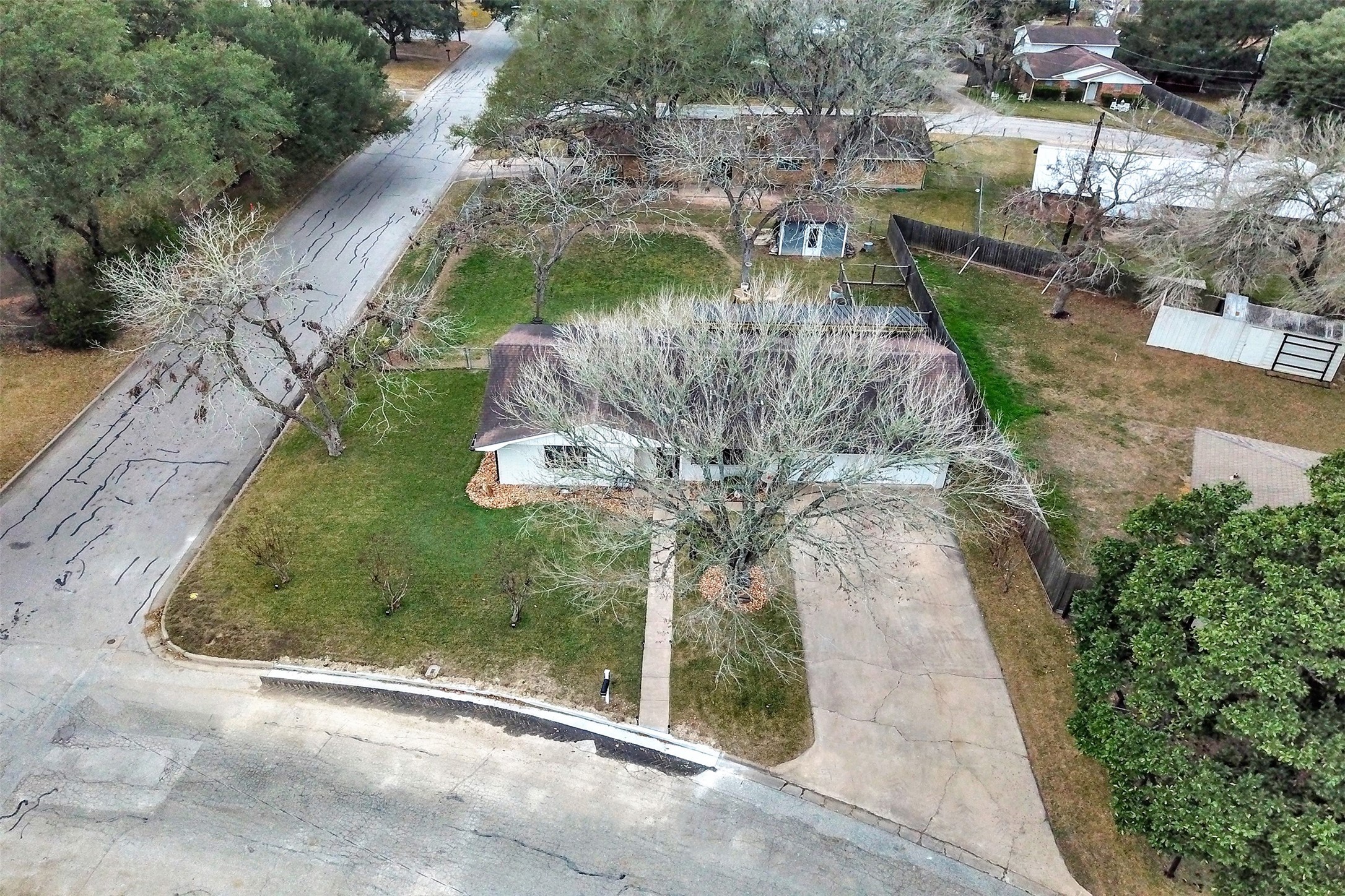 205 Munz Street Brenham, TX 77833 - Photo 41 of 48 an aerial view of a house with a yard