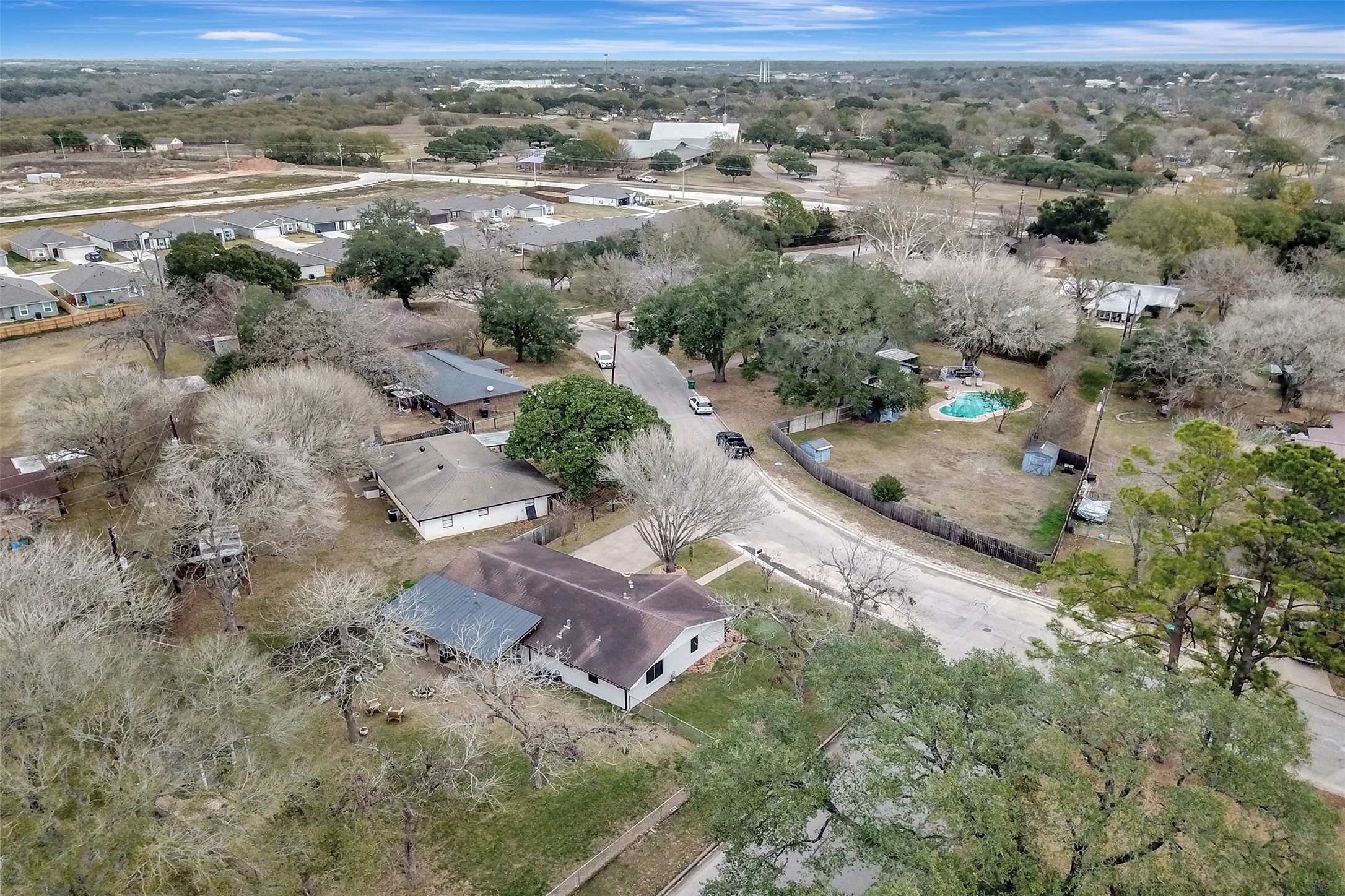205 Munz Street Brenham, TX 77833 - Photo 45 of 48 an aerial view of a house with a yard