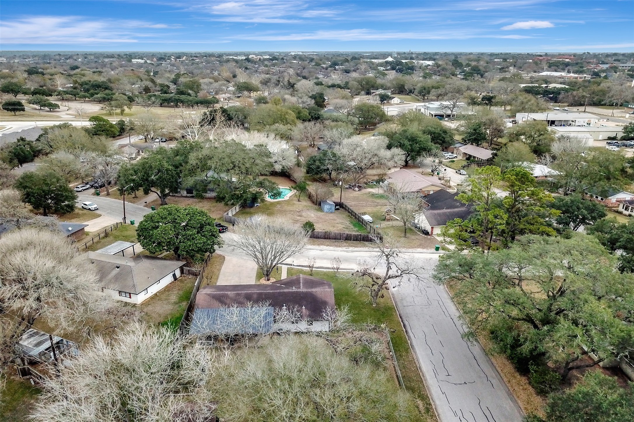 205 Munz Street Brenham, TX 77833 - Photo 46 of 48 an aerial view of a house with a yard