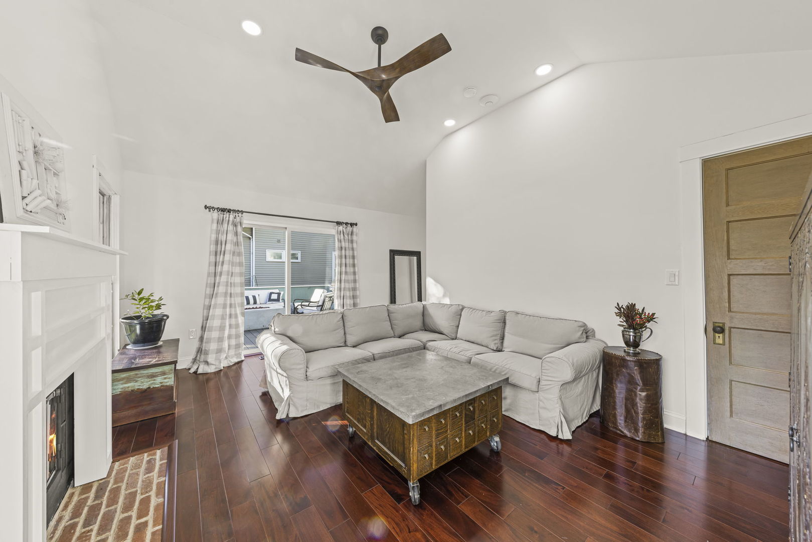 116 Columbia Street Naperville, IL 60540 - Photo 15 of 27 a living room with furniture and a wooden floor