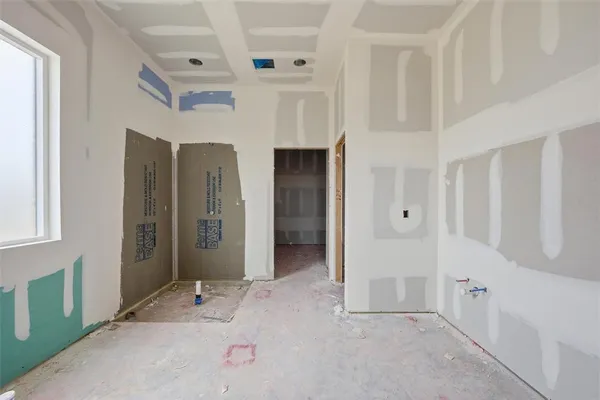 an empty room with a window