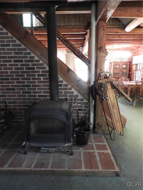 143 Scheller Hill Road Kunkletown, PA 18058 - Photo 19 of 44 Wood burning Stove with Brick Hearth
