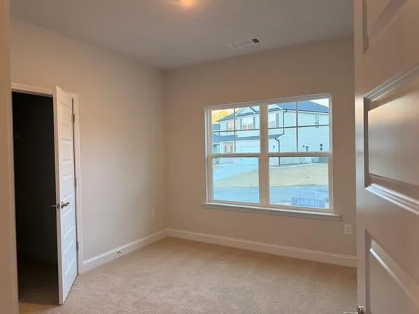 an empty room with a window