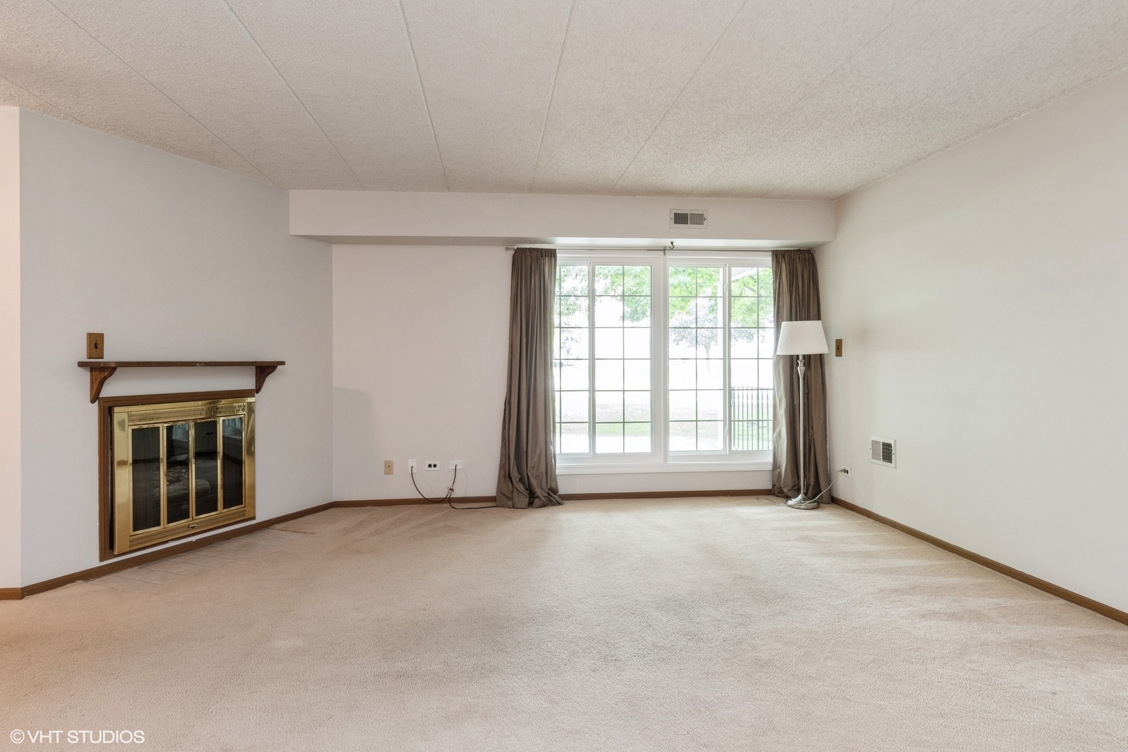 1258 Chalet Road, Unit 101 Naperville, IL 60563 - Photo 13 of 22 a view of an empty room with a fireplace and a window