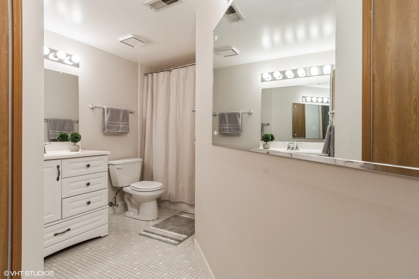 1258 Chalet Road, Unit 101 Naperville, IL 60563 - Photo 18 of 22 a bathroom with a toilet a sink and mirror