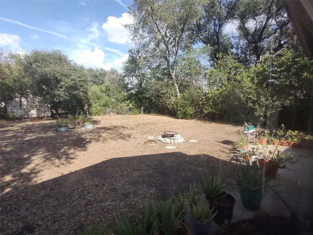 a view of a yard with a tree