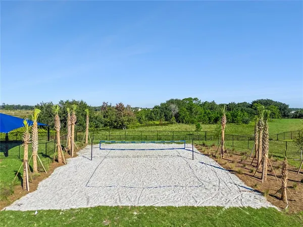 a view of a park with slide