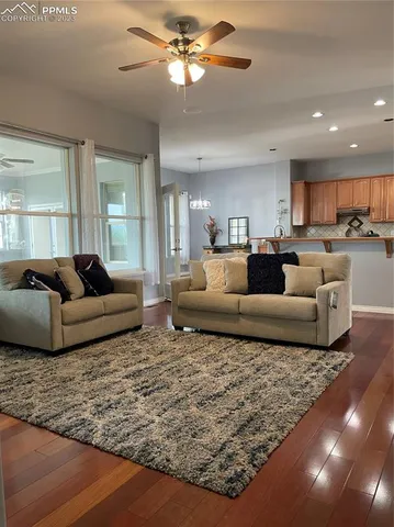 a living room with furniture and a couch