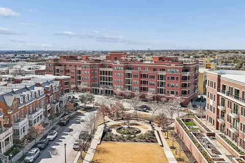 an aerial view of a building