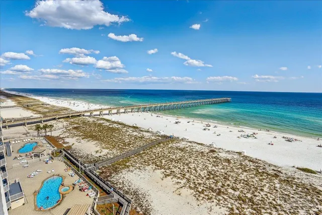 a view of a city with tall buildings